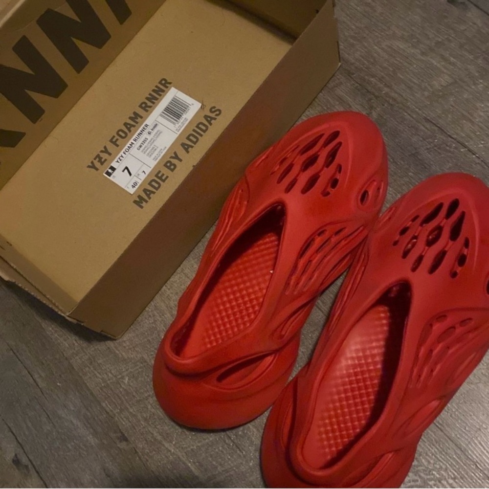 Adidas Red Yeezy Foam Runner Shoes